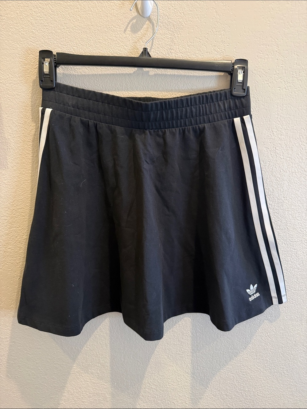 Adidas Black Athletic Skirt with White Stripes high waisted no liner